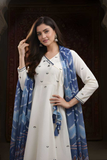 Ivory Breeze Roman Silk Anarkali Kurti Set with Digital Print Dupatta