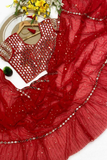 Crimson Maharani Mirror Work Saree