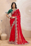 Soft Space Silk Saree with Embroidered Cutwork Aari Border