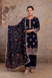 Midnight Bloom Faux Georgette Sharara Suit Set