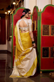 Elegant Jacquard Chex Saree with Zari Weaving Work