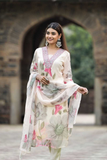Ivory Bloom – Georgette Kurta Pant Dupatta Set