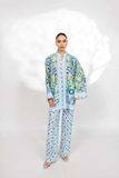 Premium Blue Floral Cotton Co-ord Set