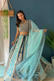 Elegant Faux Georgette Embroidered Lehenga Set