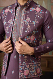 Onion Embroidered Kurta with Koti & Bottom