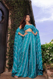 Digital Print Crepe Silk Co-ord Set with Sequins Work