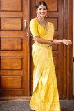 Soft Lichi Silk Saree with Rich Jacquard Weaving & Contrast Blouse