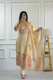 Ivory Bloom Pure Assam Silk Embroidered Suit Set