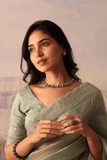 Mint Whisper Soft Zimmy Chu Silk Embroidered Saree with Designer Blouse - kavyo.in