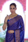 Royal Buti Lichi Silk All-Over Gold Zari Banarasi Saree