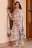 Pastel Mosaic – Cotton Kurta Pant Dupatta Set