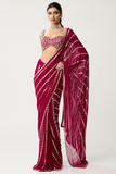 Sreeleela Red Faux Georgette Real Mirror Work Saree
