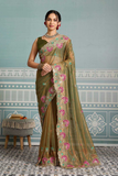 Soft Fendy Net Saree with Chikankari Embroidery & Cutwork Border
