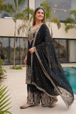 Noor-e-Black Embroidered Sharara Suit Set