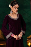 Noor Heavy Velvet Embroidered Kurti Set with Matching Dupatta
