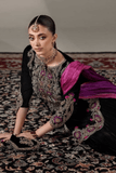 Royal Black Velvet Farshi Salwar Suit with Heavy Embroidery, Potli & Dupatta - kavyo.in