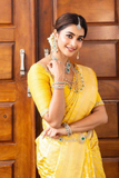 Soft Lichi Silk Saree with Rich Jacquard Weaving & Contrast Blouse