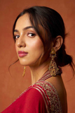 Aarohi Crimson – Designer Rangoli Silk Bollywood Saree