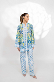 Premium Blue Floral Cotton Co-ord Set