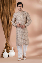 Heavy Cotton Printed Men’s Kurta Pajama Set