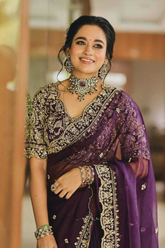 Pure Soft Organza Saree with All-Over Butta Work & Embroidered Lace Border