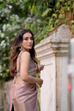 Soft Twill Net Saree with Sequins & Dori Embroidery Work
