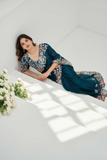 Soft Rangoli Silk Embroidered Saree with Piping Border & Matching Banglory Silk Blouse