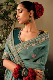 Rangoli Silk Saree with Exquisite Embroidery & Piping Border Detailing
