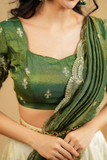 Shimmer Tissue Silk Half Saree Lehenga Choli
