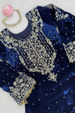 Midnight Royale Velvet Sharara Suit Set