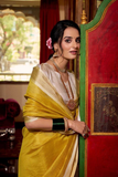 Elegant Jacquard Chex Saree with Zari Weaving Work