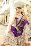 Royal Amethyst Faux Georgette Sharara Suit Set