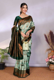 Peacock Buti Banarasi Soft Silk All-Over Zari Woven Saree
