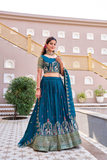 Rajwadi Heritage Embroidered Vichitra Silk Lehenga Choli Set with Dupatta
