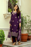 Elegant Purple Roman Silk Dupatta Set