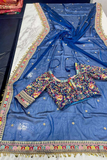 Rangoli Silk Saree with Resham, Zari & Sequins Embroidery Work