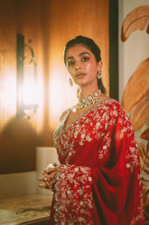 Heavy Rangoli Silk Saree with Zari & 3MM Sequin Embroidery Work