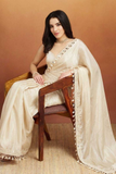 Fendy Satin Silk Mirror Lace Saree