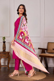 Pichwai Grace – Fuchsia Chanderi Silk Suit Set