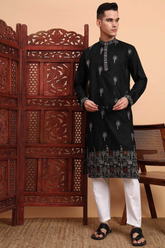 Pure Cotton Embroidered Kurta Set with Pyjama
