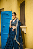 Desirable Vichitra Silk Sequins Embroidered Lehenga Set