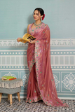 Soft Fendy Net Saree with Chikankari Embroidery & Cutwork Border