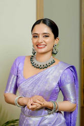 Lavender Banarasi Soft Silk Saree with Jacquard Border