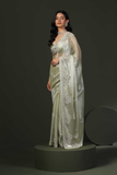 Sage Heirloom Cutwork Saree