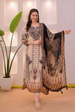Elegant Pakistani-Style Muslin 3-Piece Suit Set with Dupatta