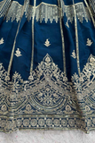 Teal Blue Faux Georgette Embroidered Lehenga Choli Set with Dupatta