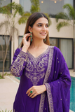 Noor-e-Purple Embroidered Sharara Suit Set