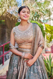 Maslin Sarting Digital Bloom Lehenga Set