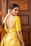 Soft Lichi Silk Saree with Rich Jacquard Weaving & Contrast Blouse