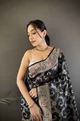 Soft Banarasi Silk Saree with Elegant Zari Weaving & Pure Silk Blouse